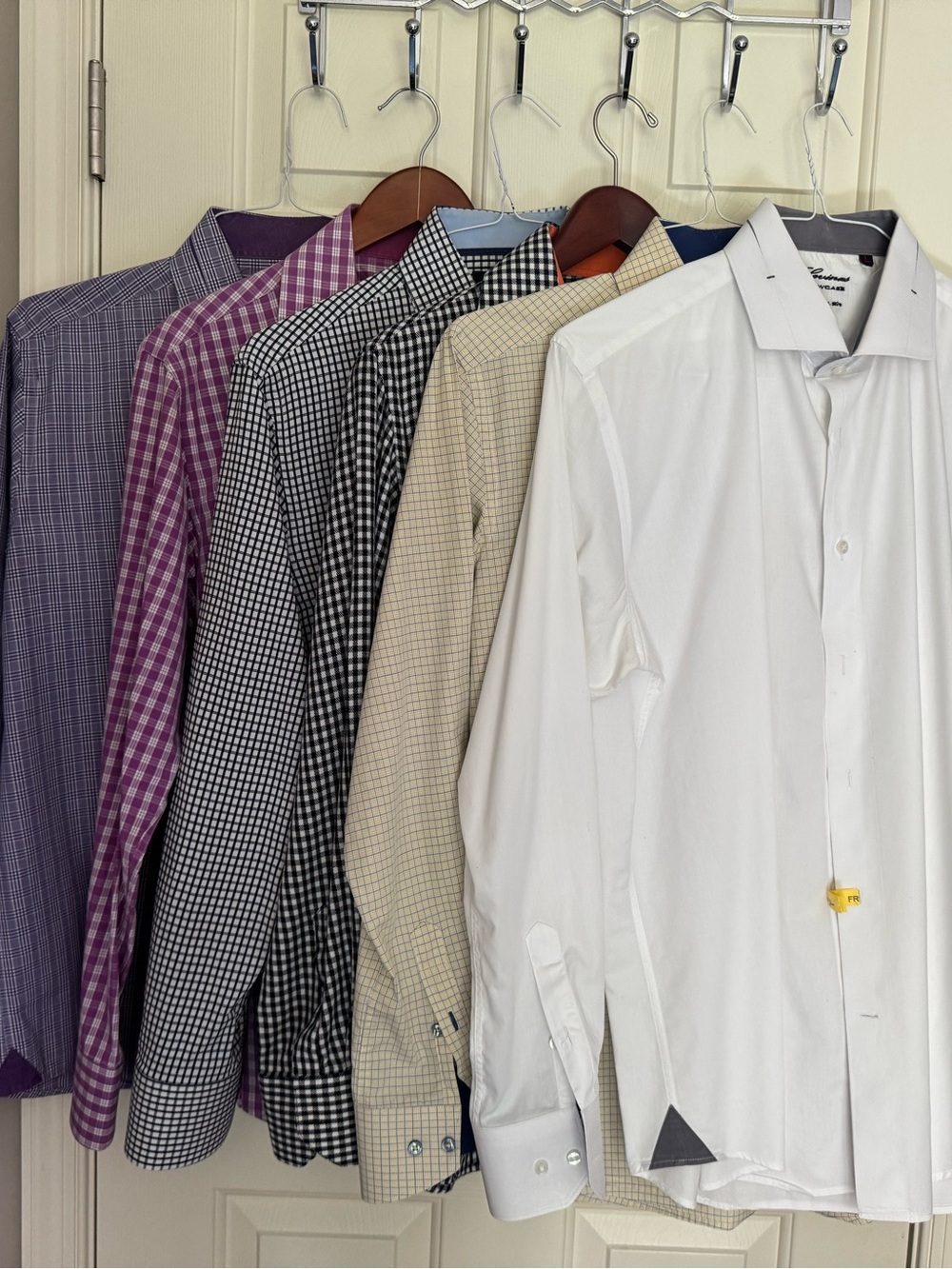 Bundle of 5 Levinas/Larry Levine Men's Dress Shirts  slim Fit size L/16-16.5/34